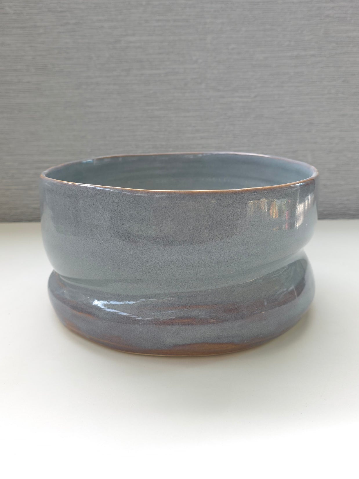 grey deep serving bowl