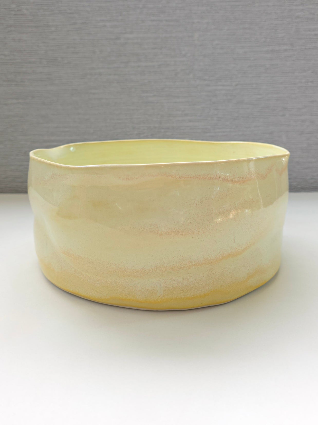 yellow deep serving bowl
