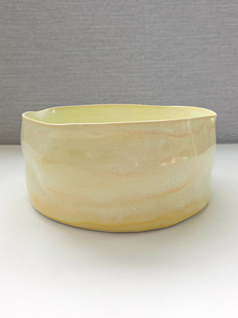 yellow deep serving bowl