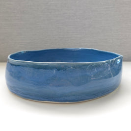 round blue serving platter - medium