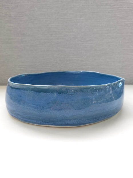 round blue serving platter - medium