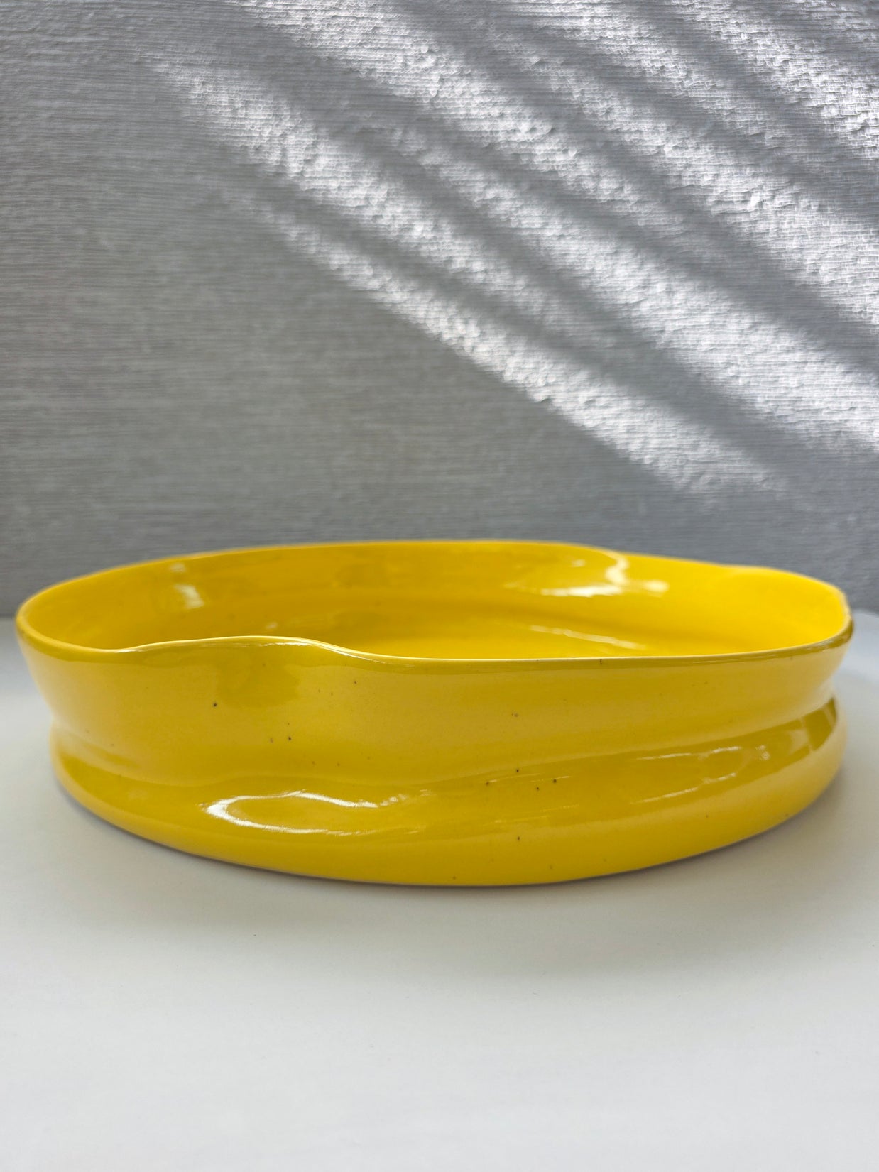 round yellow serving platter - large