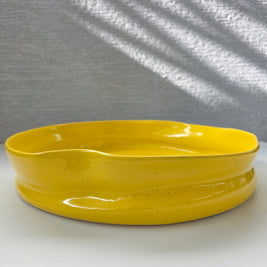 round yellow serving platter - large