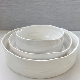 porcelain serving platters - set of 3