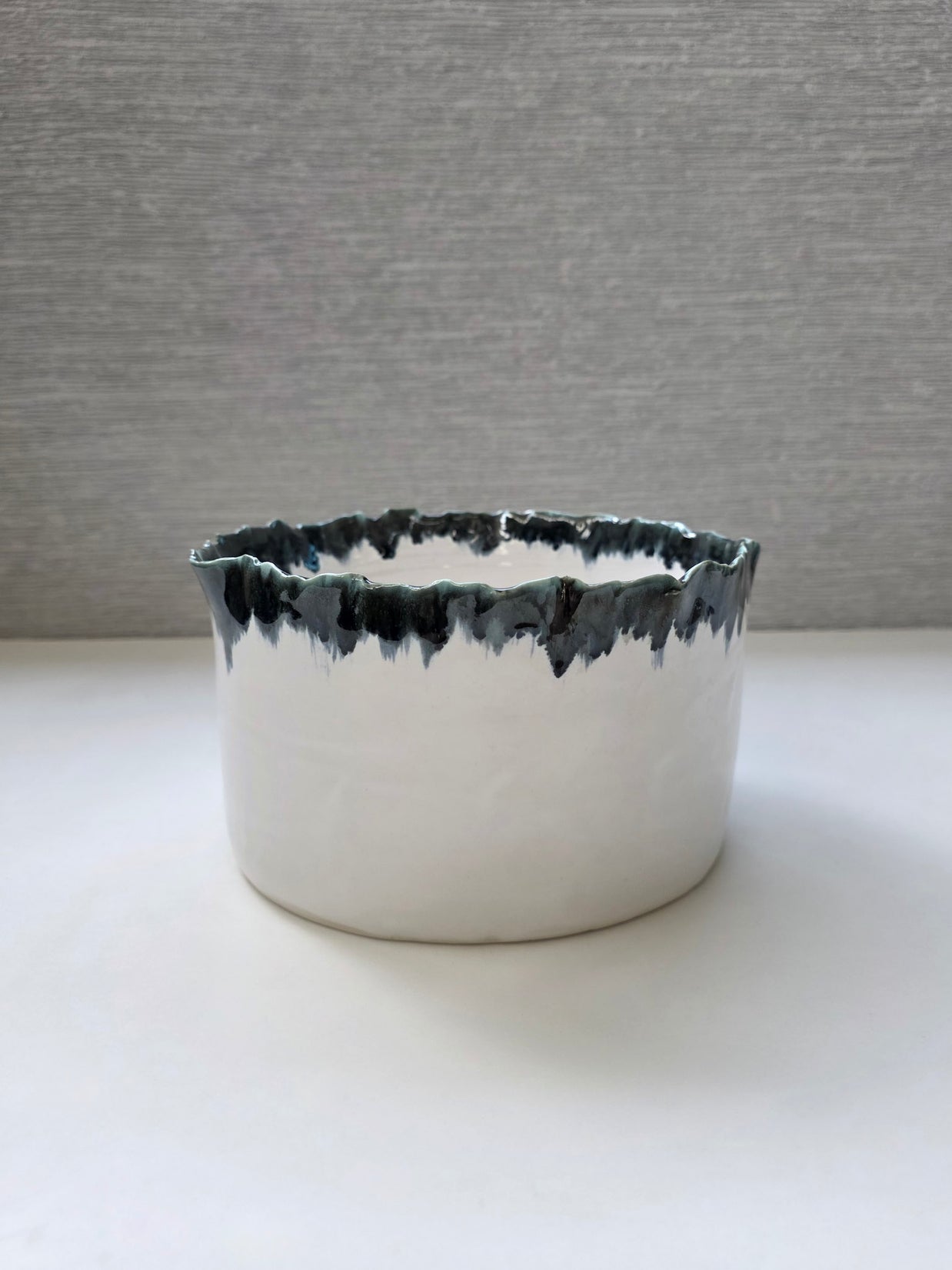 porcelain ruffled serving platters - set of 5