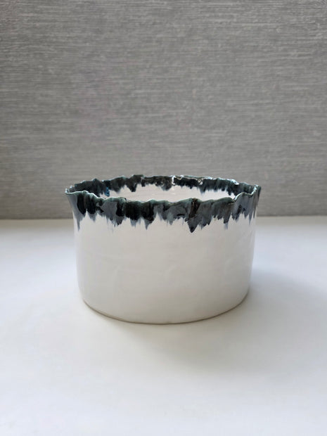 porcelain ruffled serving platters - set of 5