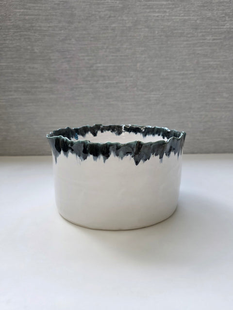 porcelain ruffled serving platters - set of 5