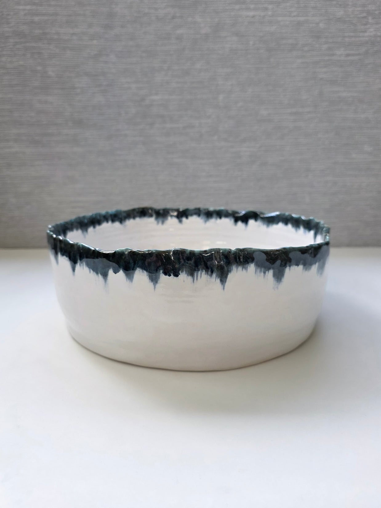 porcelain ruffled serving platters - set of 5