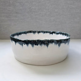 porcelain ruffled serving platters - set of 5