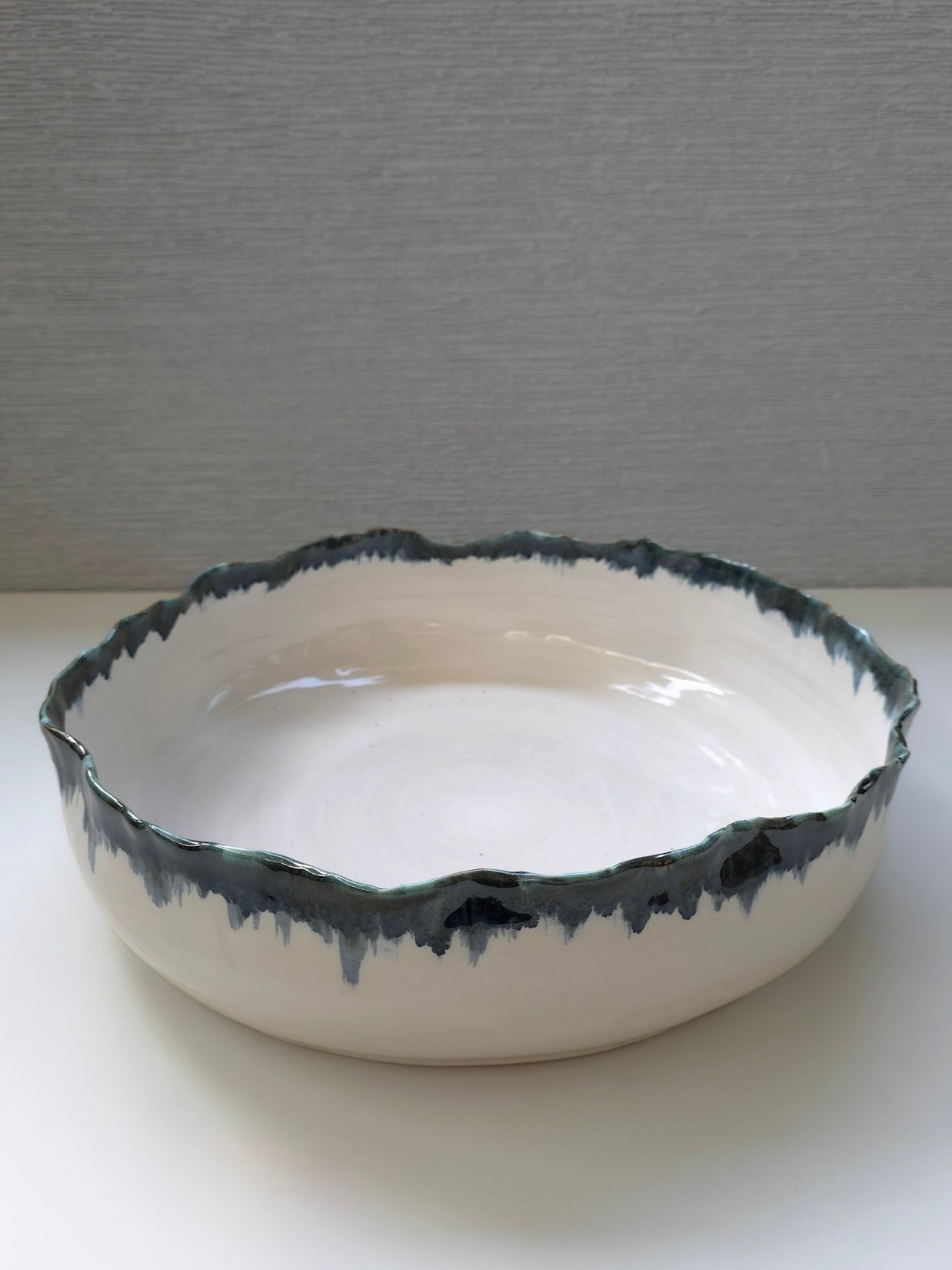 porcelain ruffled serving platters - set of 5