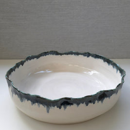 porcelain ruffled serving platters - set of 5