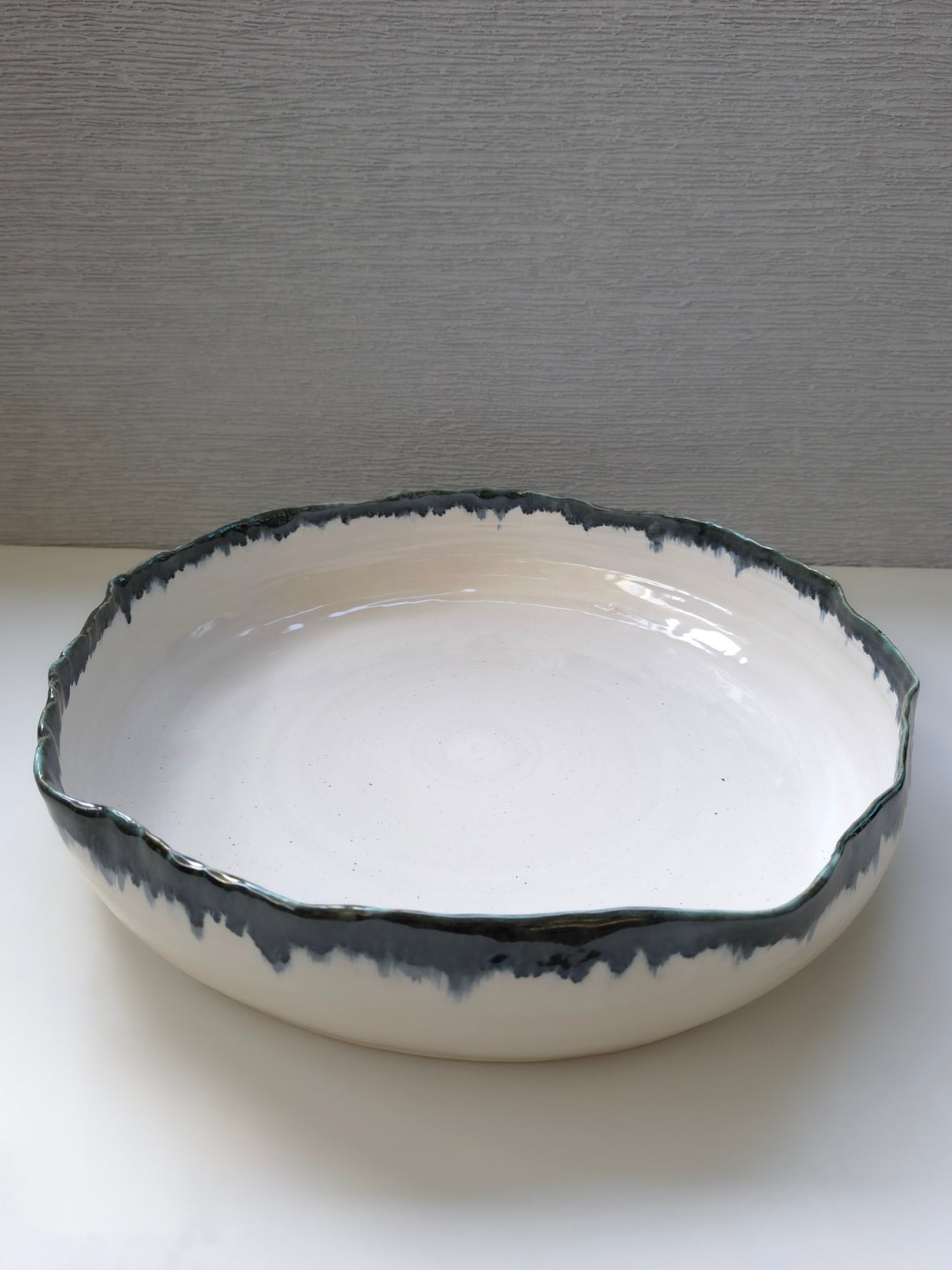 porcelain ruffled serving platters - set of 5