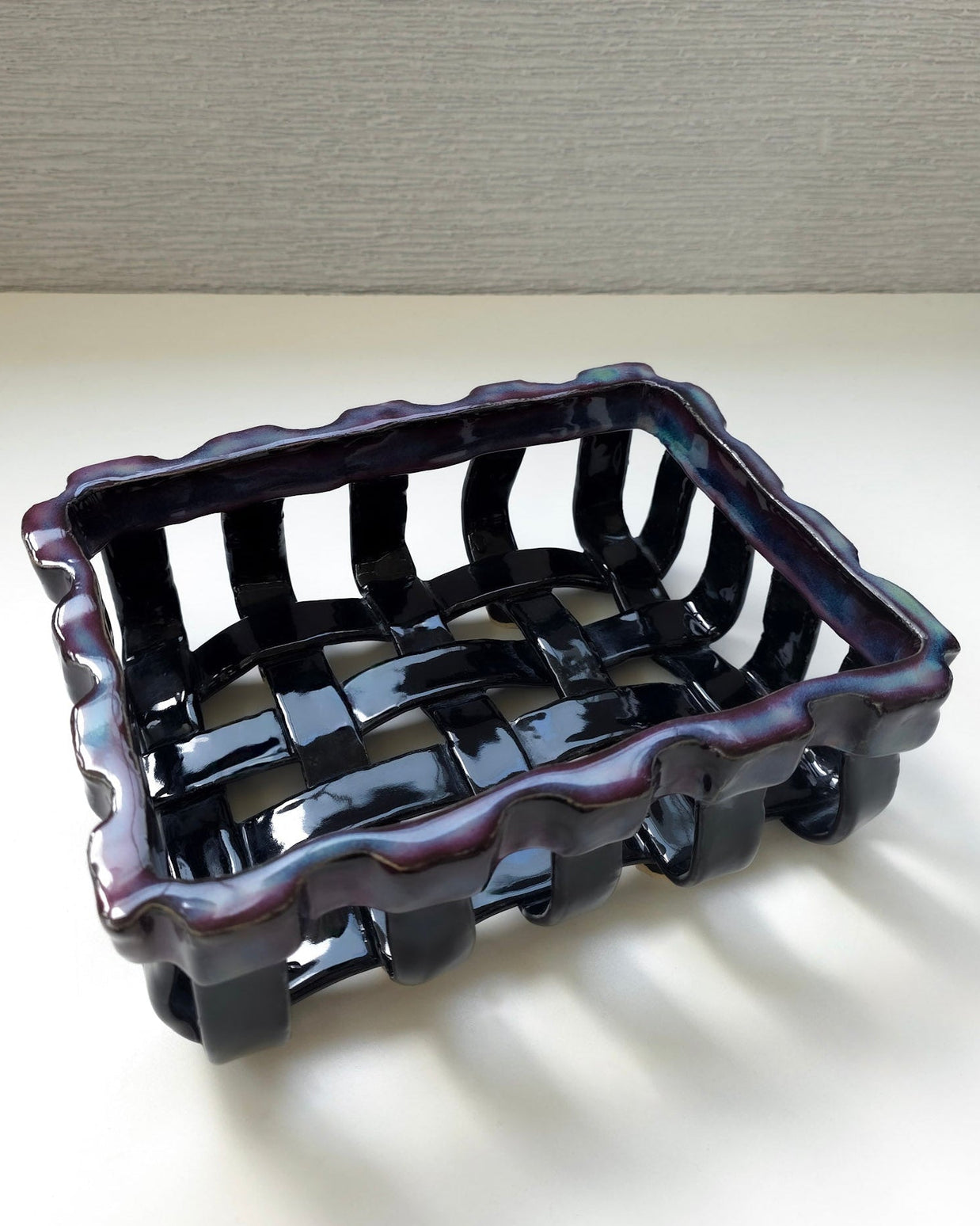 woven ceramic basket