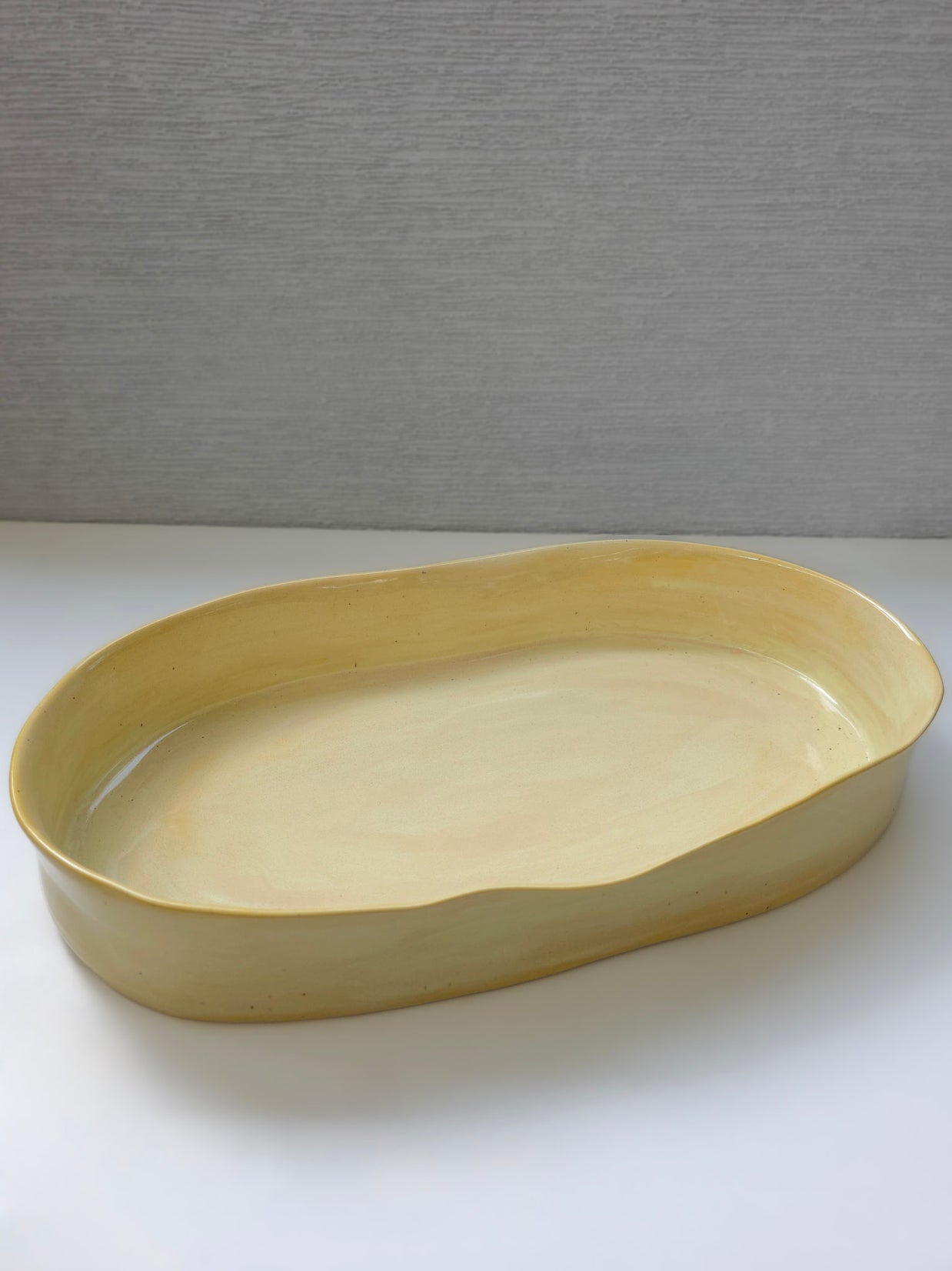 oval yellow serving platter - xl