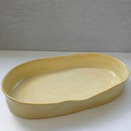 oval yellow serving platter - xl