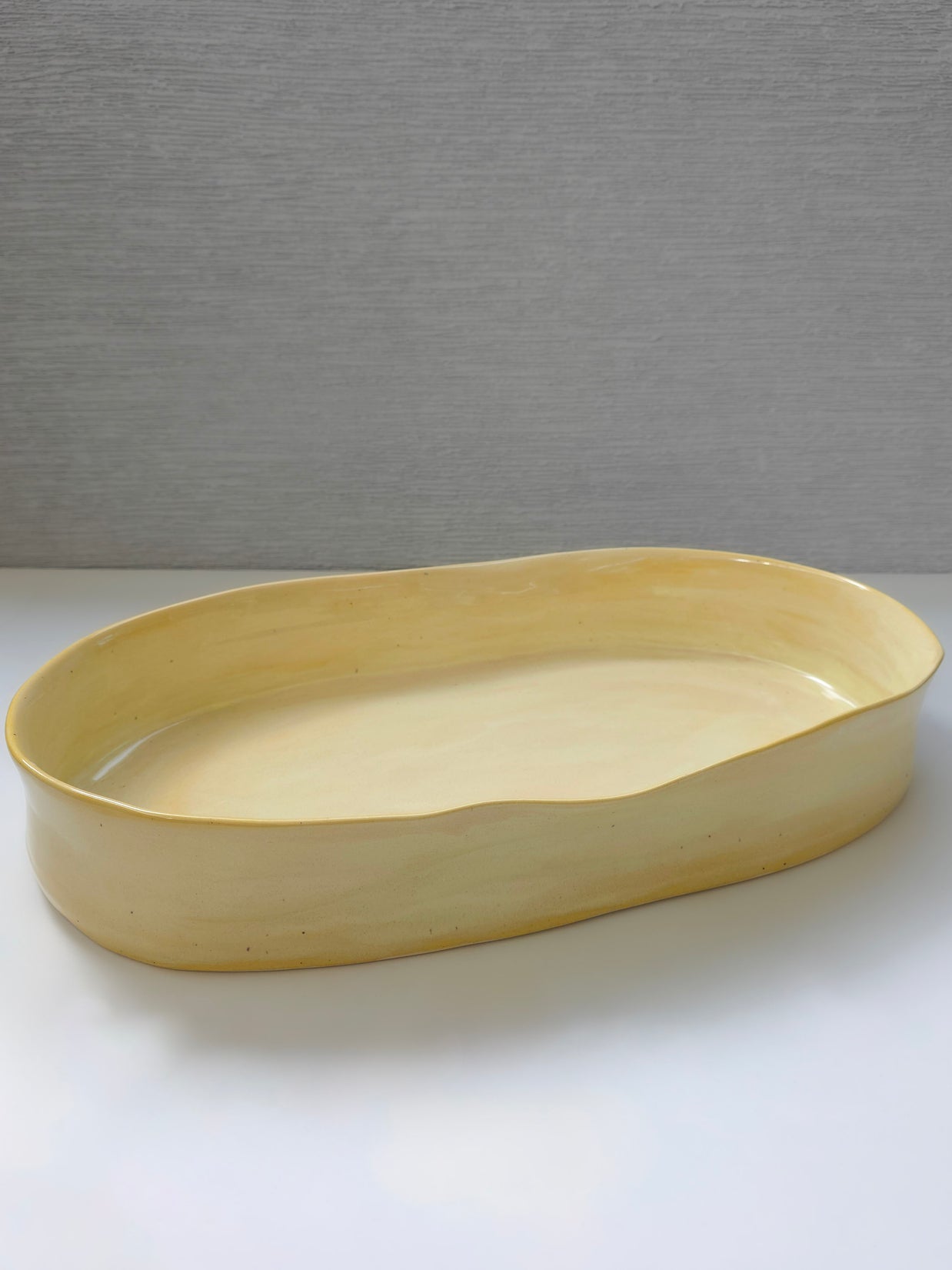 oval yellow serving platter - xl